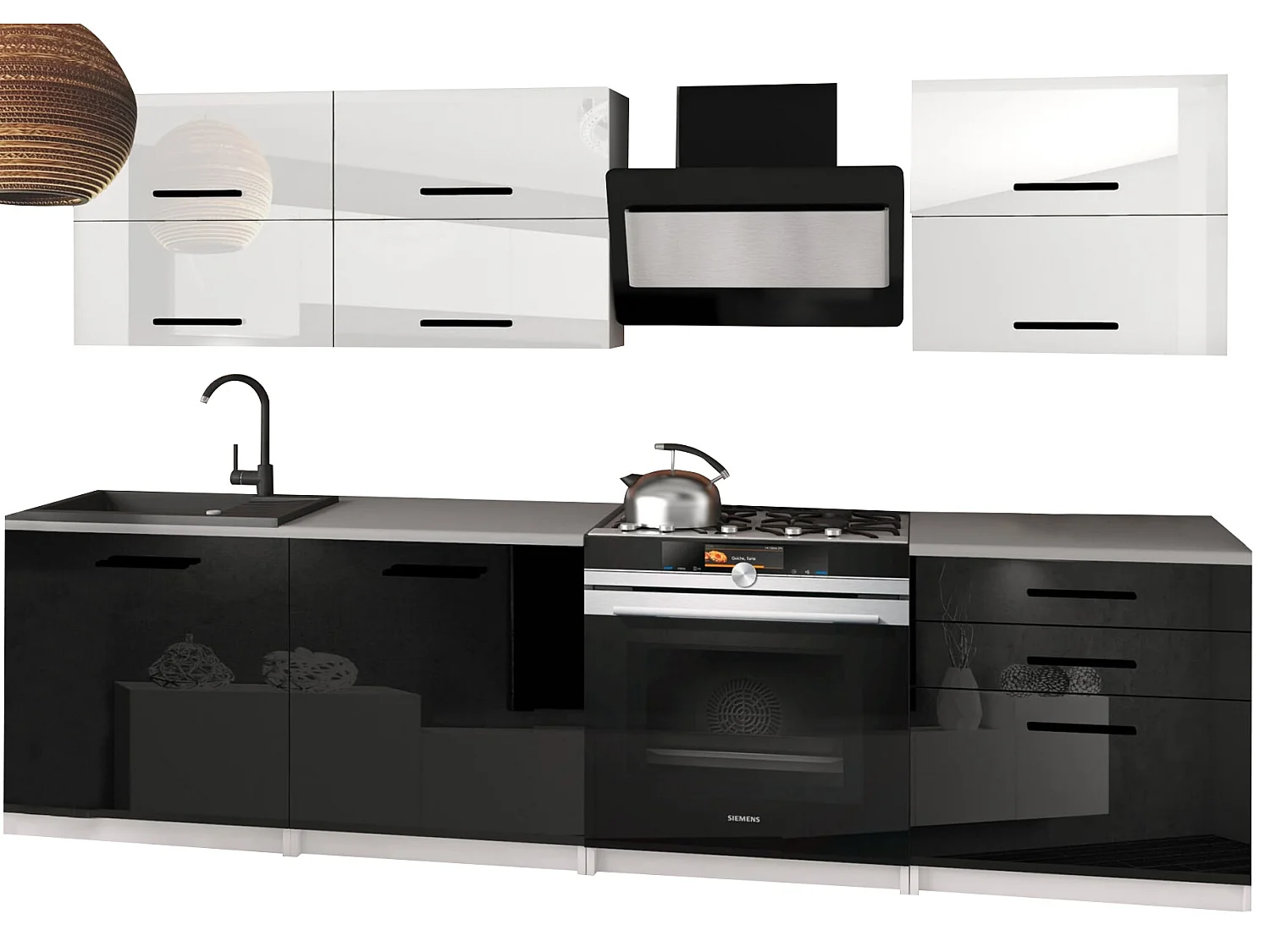 PRIMEN - Cucina completa L180 cm - Cucina dritta 6 pz - Piano di lavoro incluso