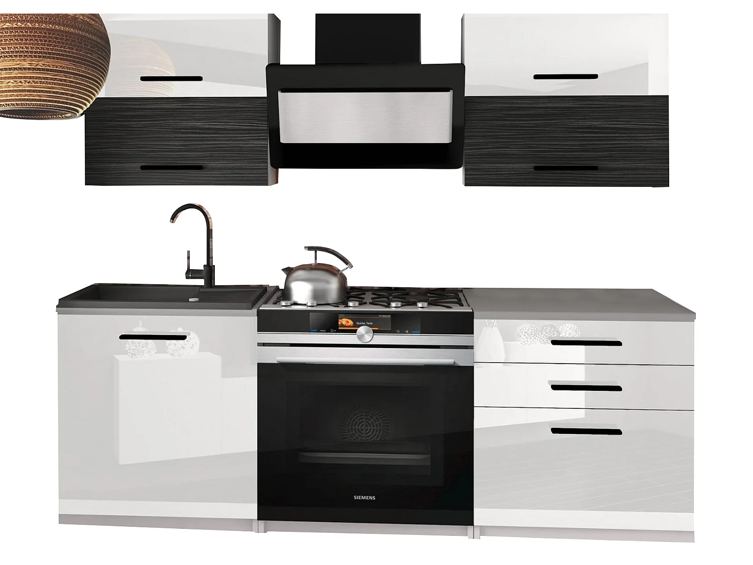 KATALINA - Cocina completa L120 cm - Cocina recta 4 piezas - Encimera incluida