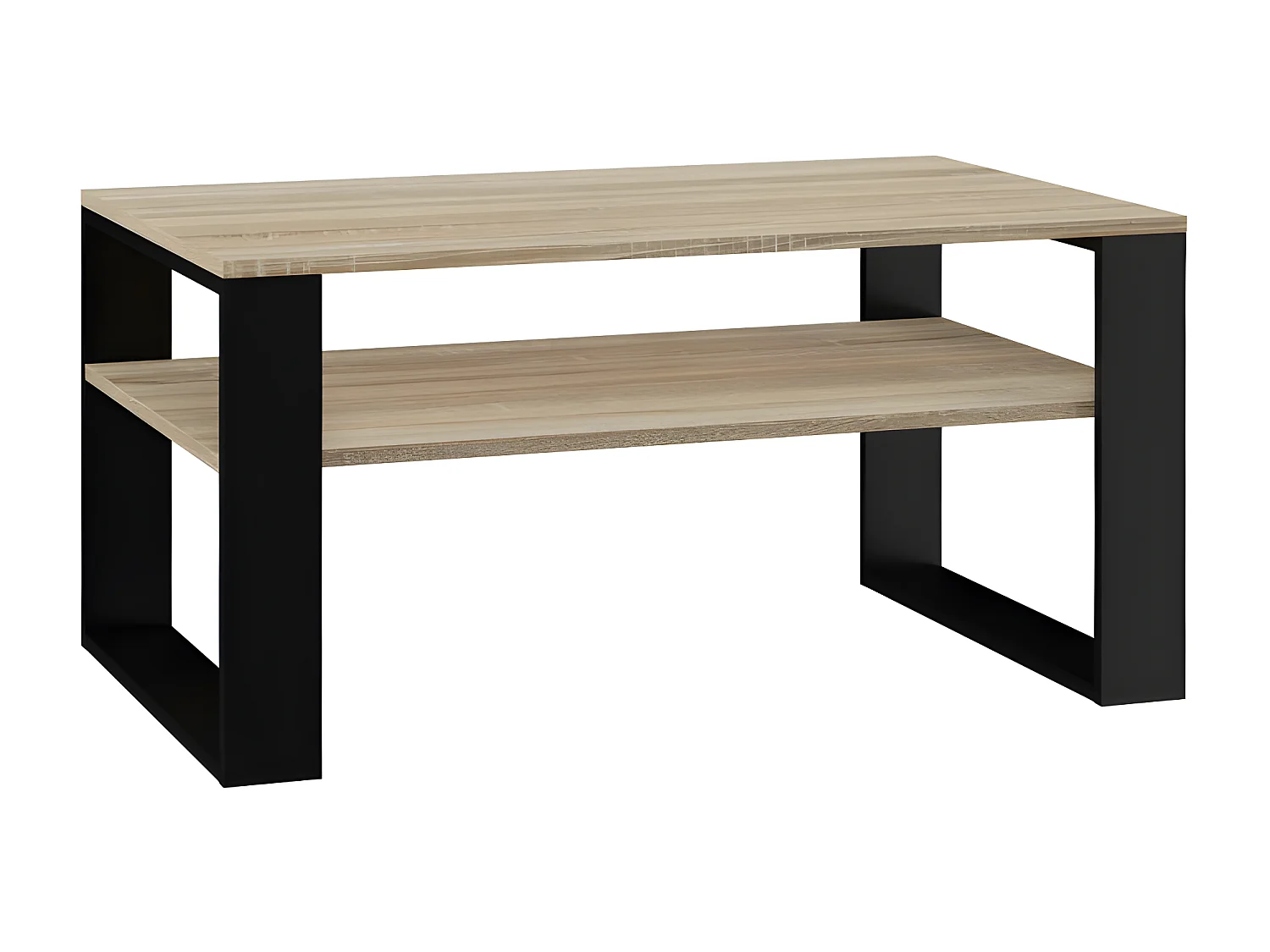 ASISA - Tavolino rettangolare in stile Loft - Dimensioni 90x58x50 cm - Tavolino con ripiano