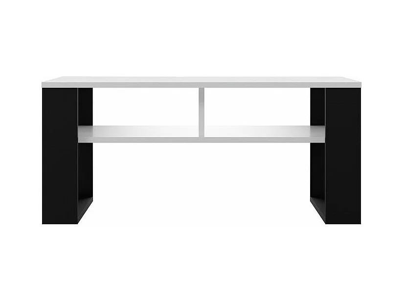 AUREA - Mesita rectangular estilo loft - Dimensiones 90x58x50 cm - Mesita con 2 estantes