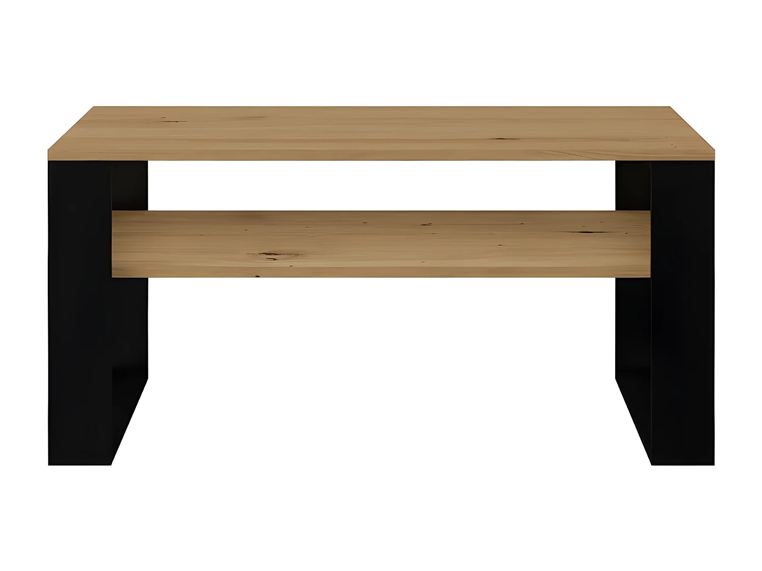 ASISA - Tavolino rettangolare in stile Loft - Dimensioni 90x58x50 cm - Tavolino con ripiano