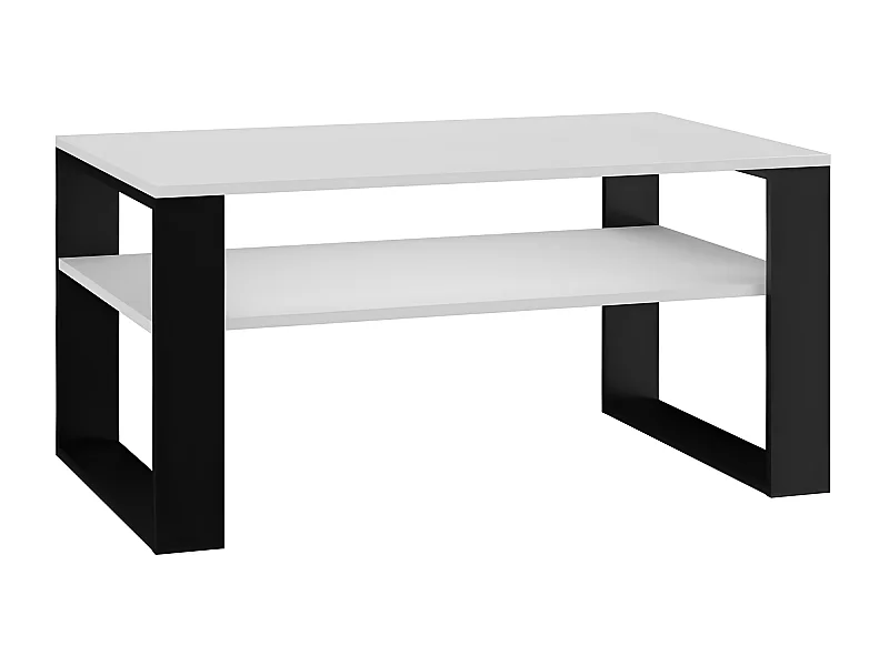 ASISA - Table basse rectangulaire style loft - Dimensions 90x58x50 cm - Table basse avec étagère