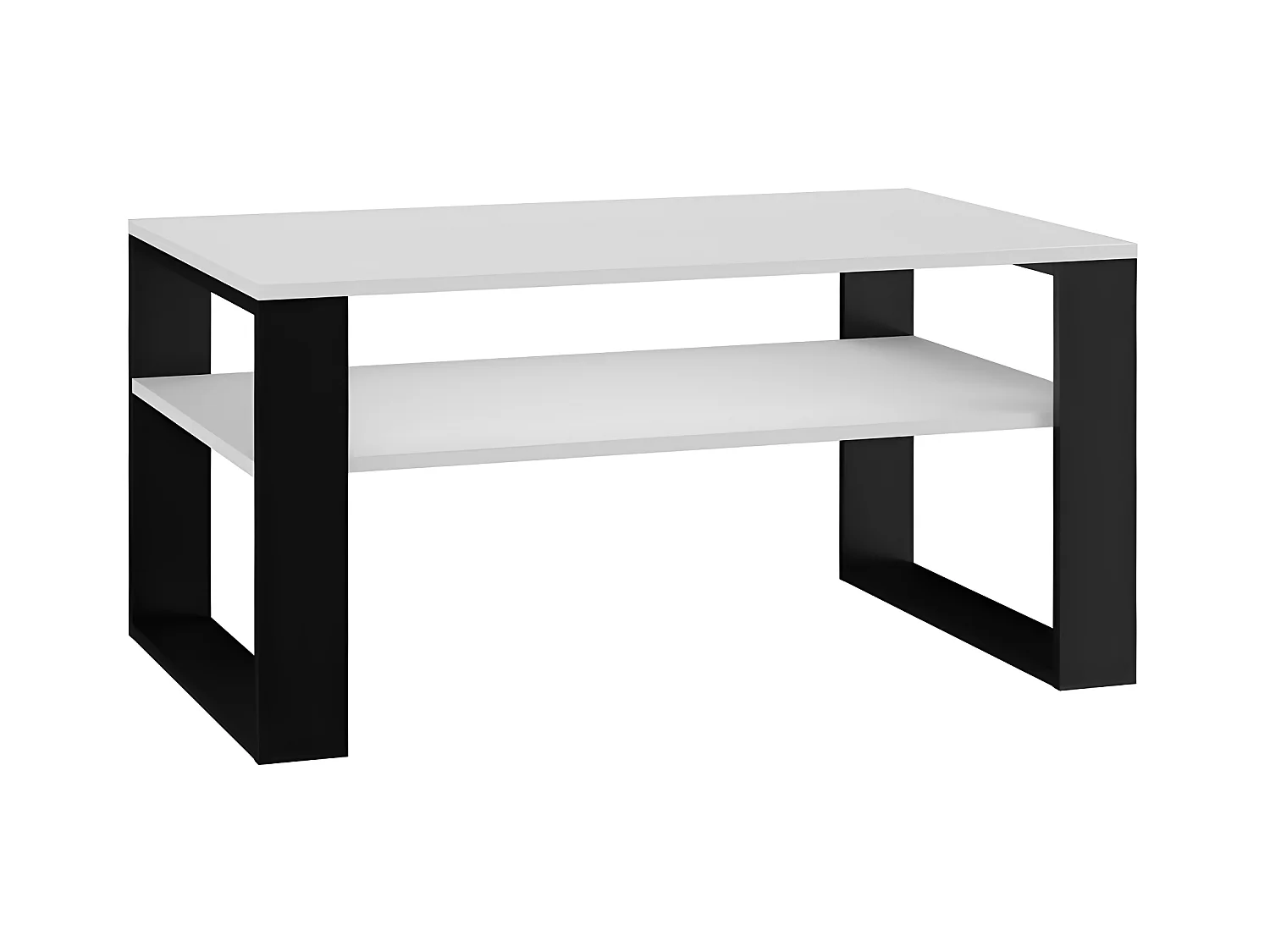 ASISA - Table basse rectangulaire style loft - Dimensions 90x58x50 cm - Table basse avec étagère