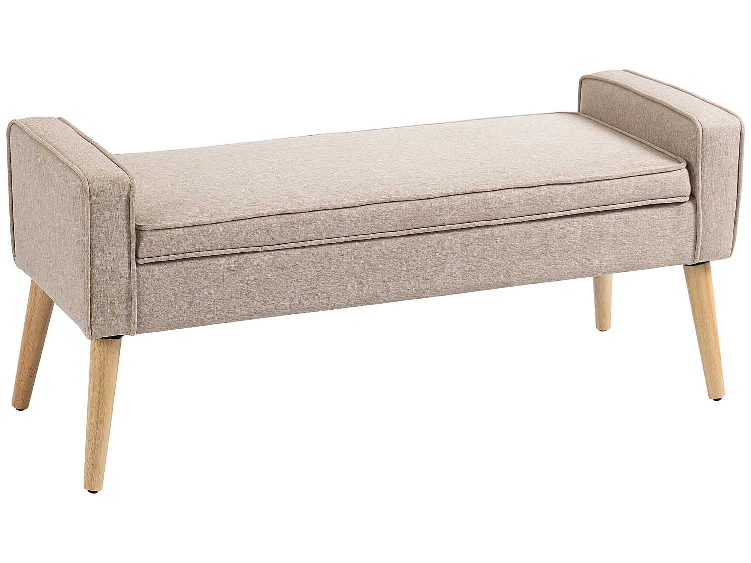 Banco de almacenaje beige y madera natural 120x45x54 cm HOMCOM
