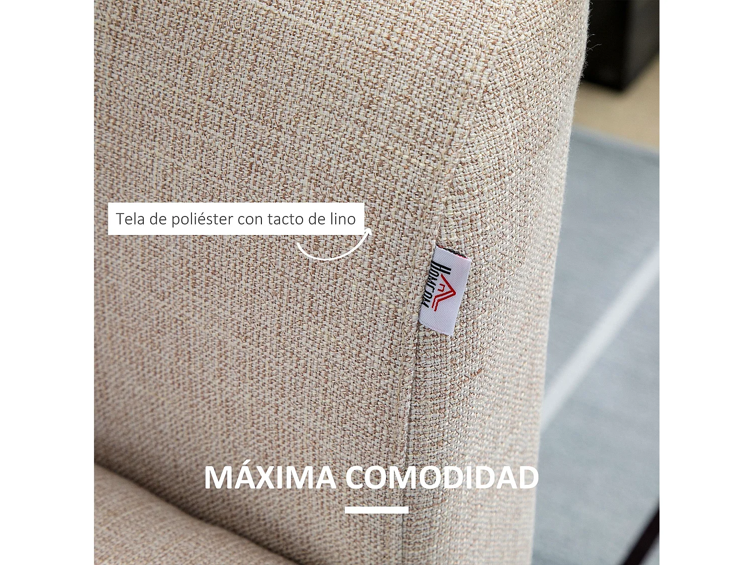 Banco de almacenaje beige y madera natural 120x45x54 cm HOMCOM