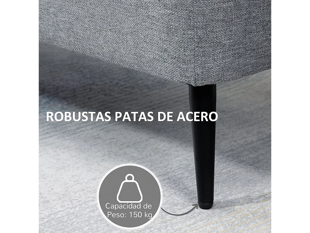Banco de almacenaje gris 102x40x39.5 cm HOMCOM