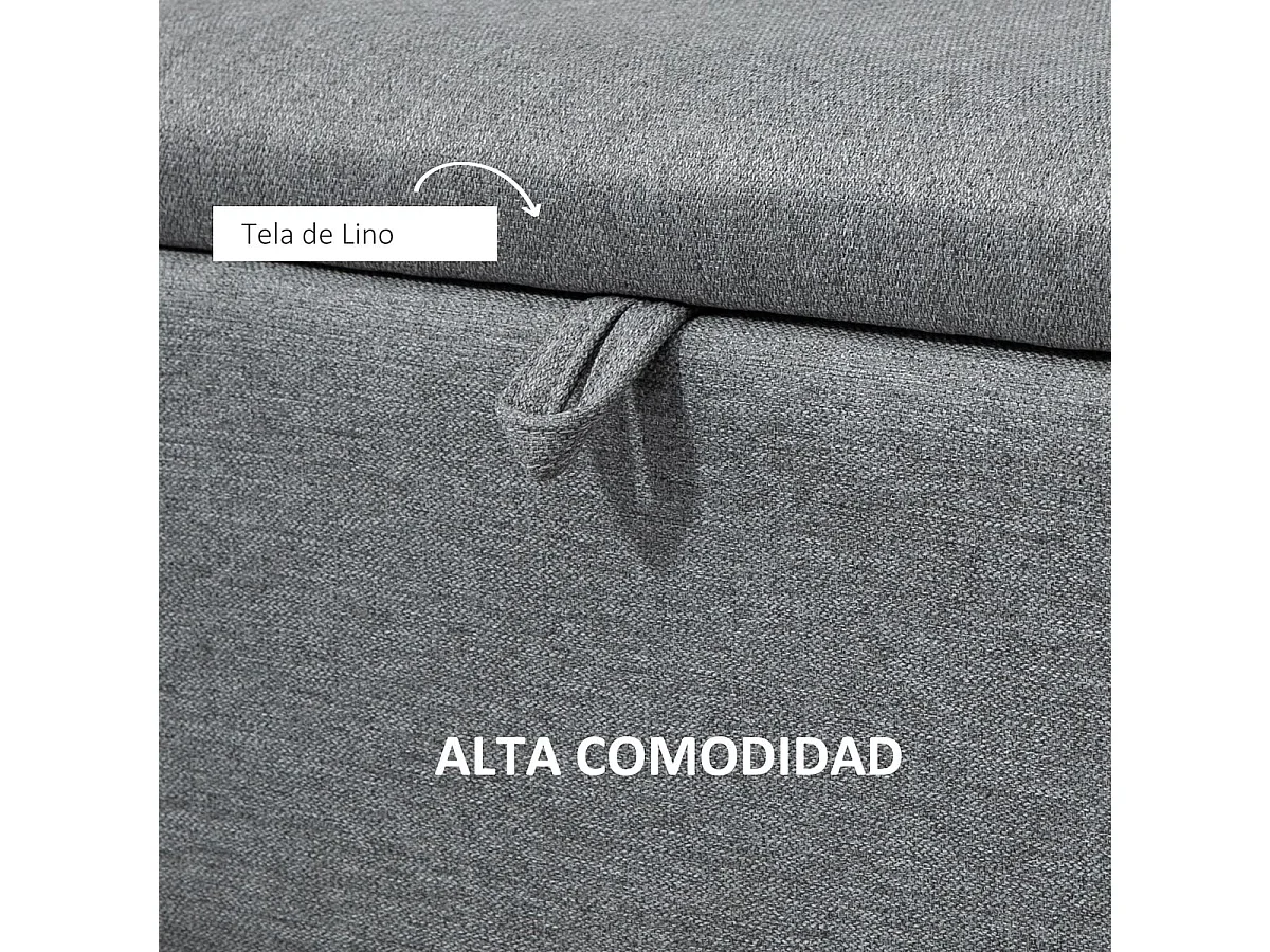 Banco de almacenaje gris 102x40x39.5 cm HOMCOM