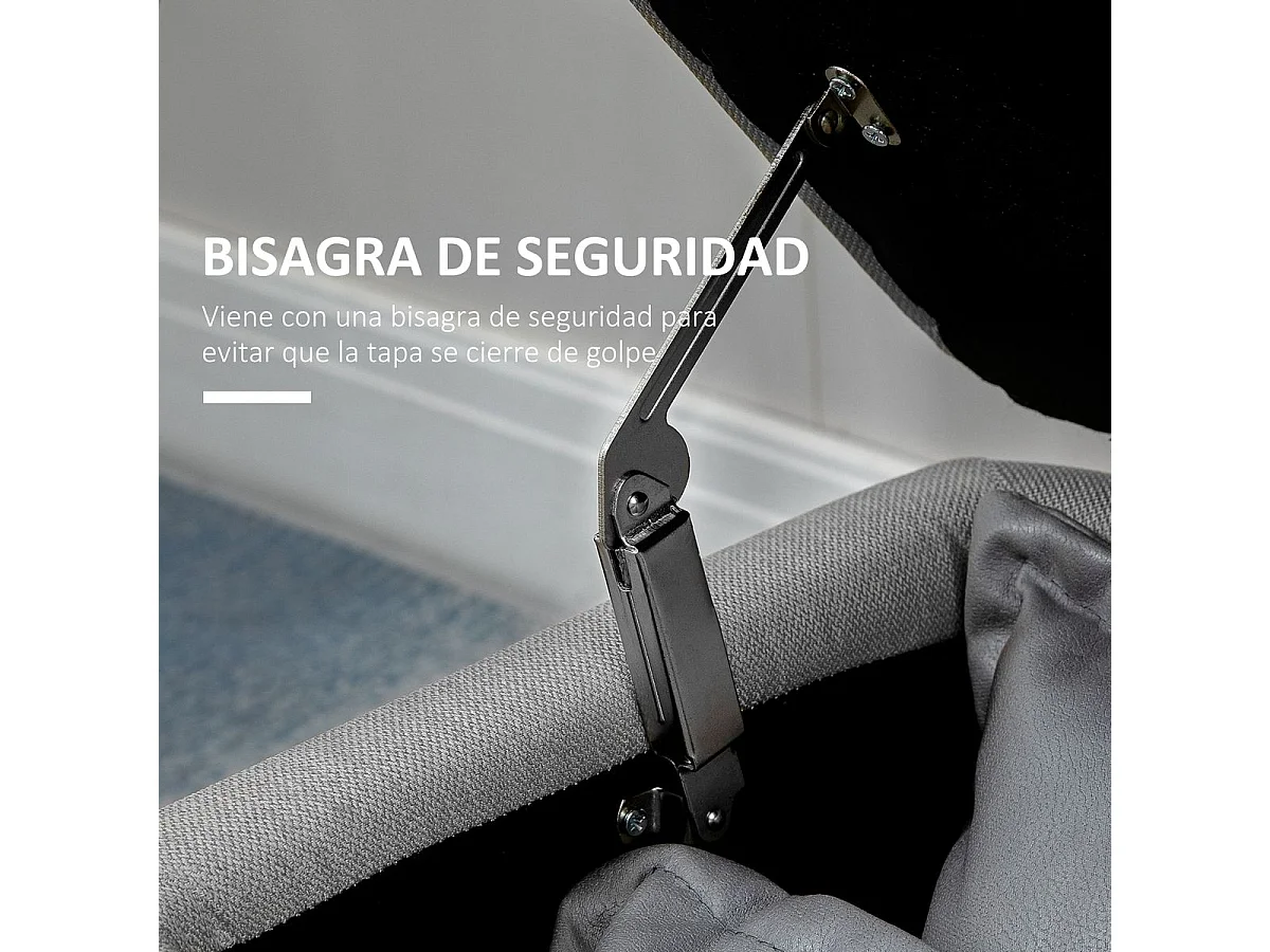 Banco de almacenaje gris 102x40x39.5 cm HOMCOM