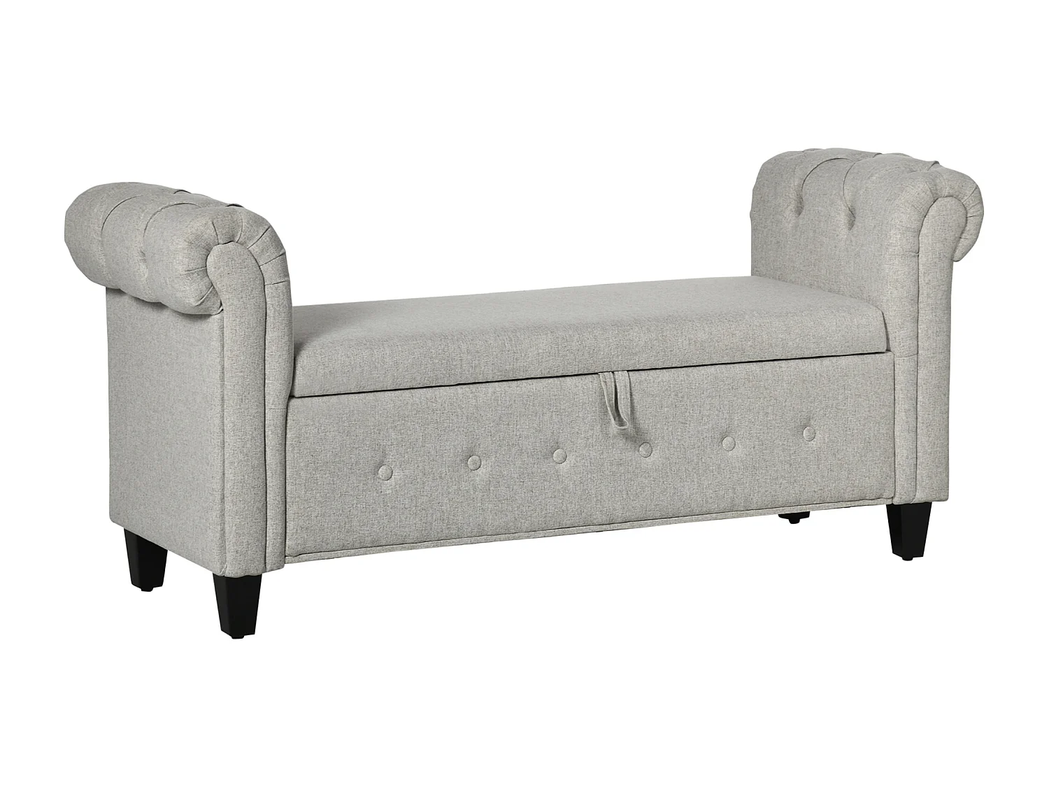 Banco de almacenaje gris claro 146.5x49x74.5 cm HOMCOM