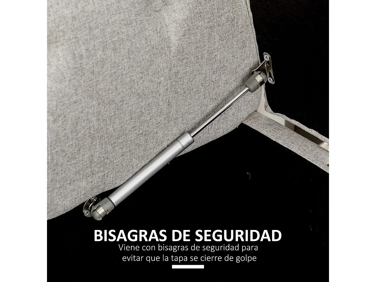 Banco de almacenaje gris claro 146.5x49x74.5 cm HOMCOM