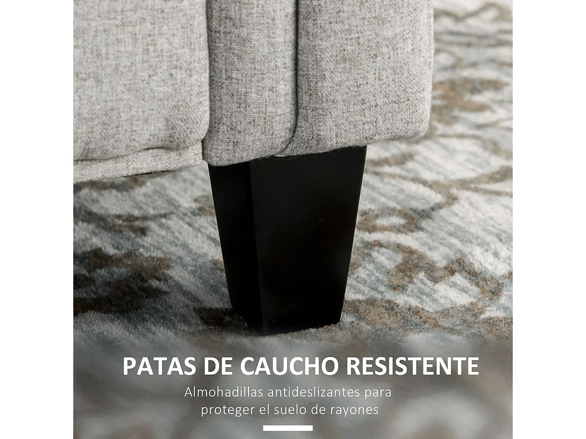 Banco de almacenaje gris claro 146.5x49x74.5 cm HOMCOM