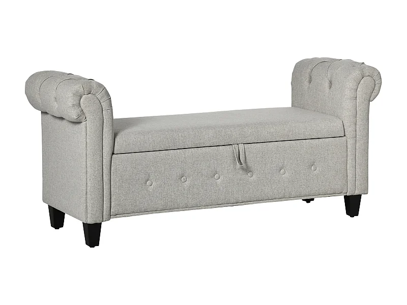 Banco de almacenaje gris claro 146.5x49x74.5 cm HOMCOM