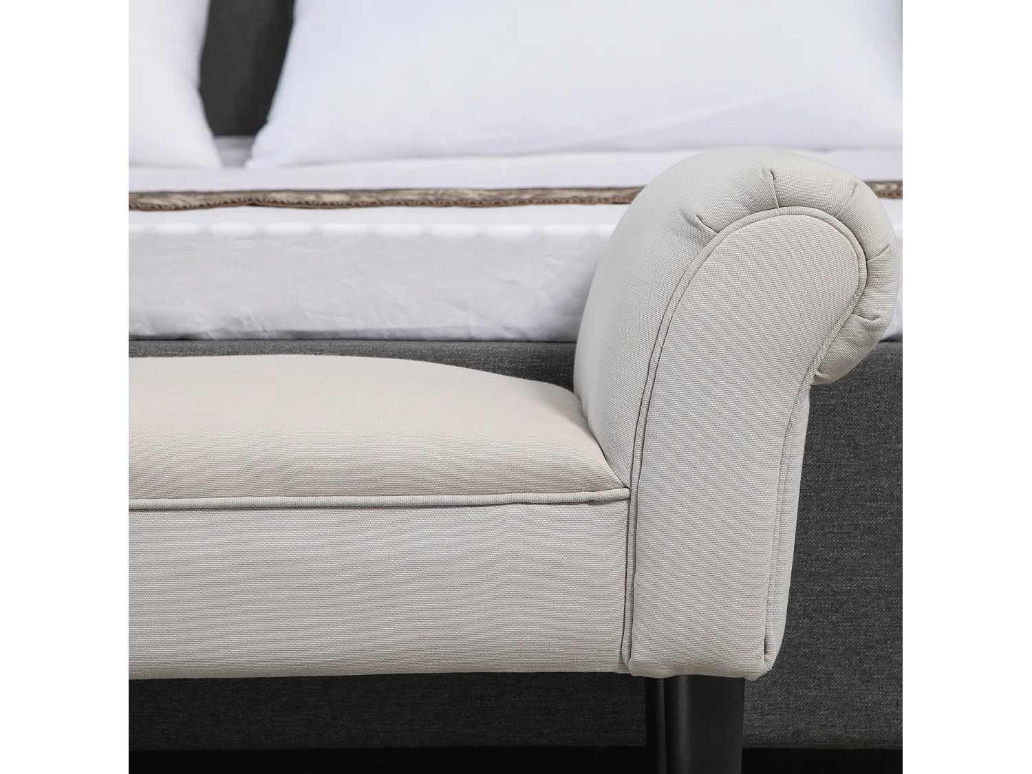 Banco de cama gris 102x36x51cm HOMCOM