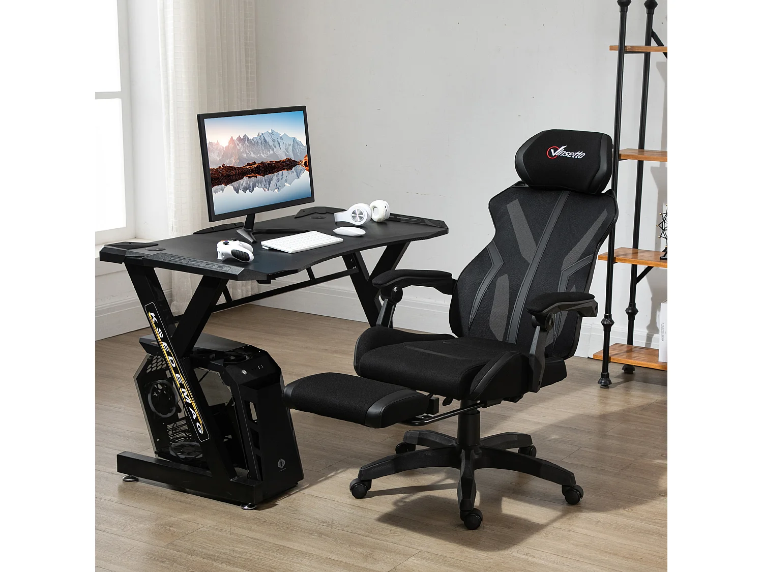 Silla de oficina negro 65x65x129 cm Vinsetto