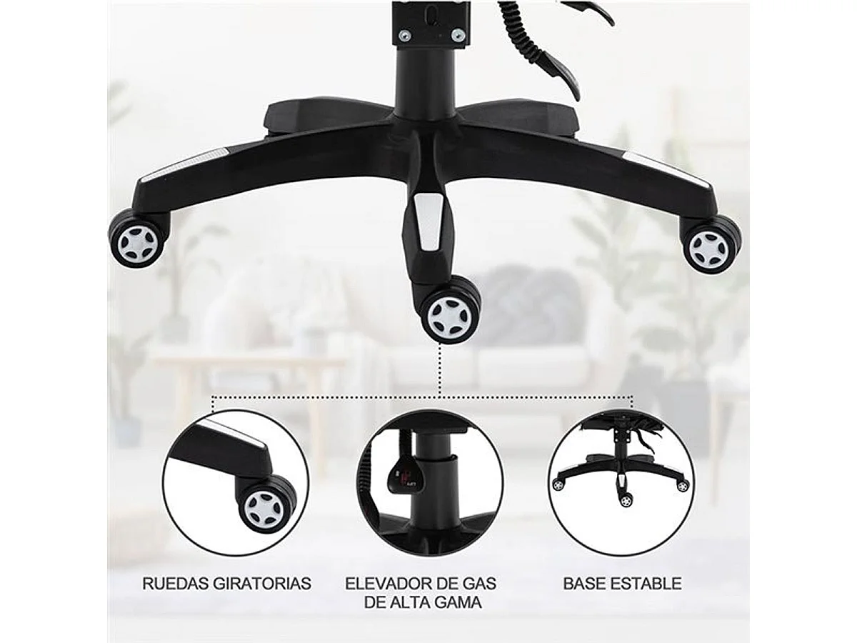 Silla para gaming blanco 65x70x128.5 cm Vinsetto