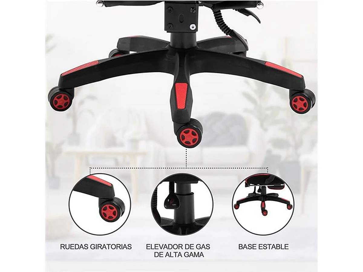 Silla para gaming rojo 65x70x128.5 cm Vinsetto