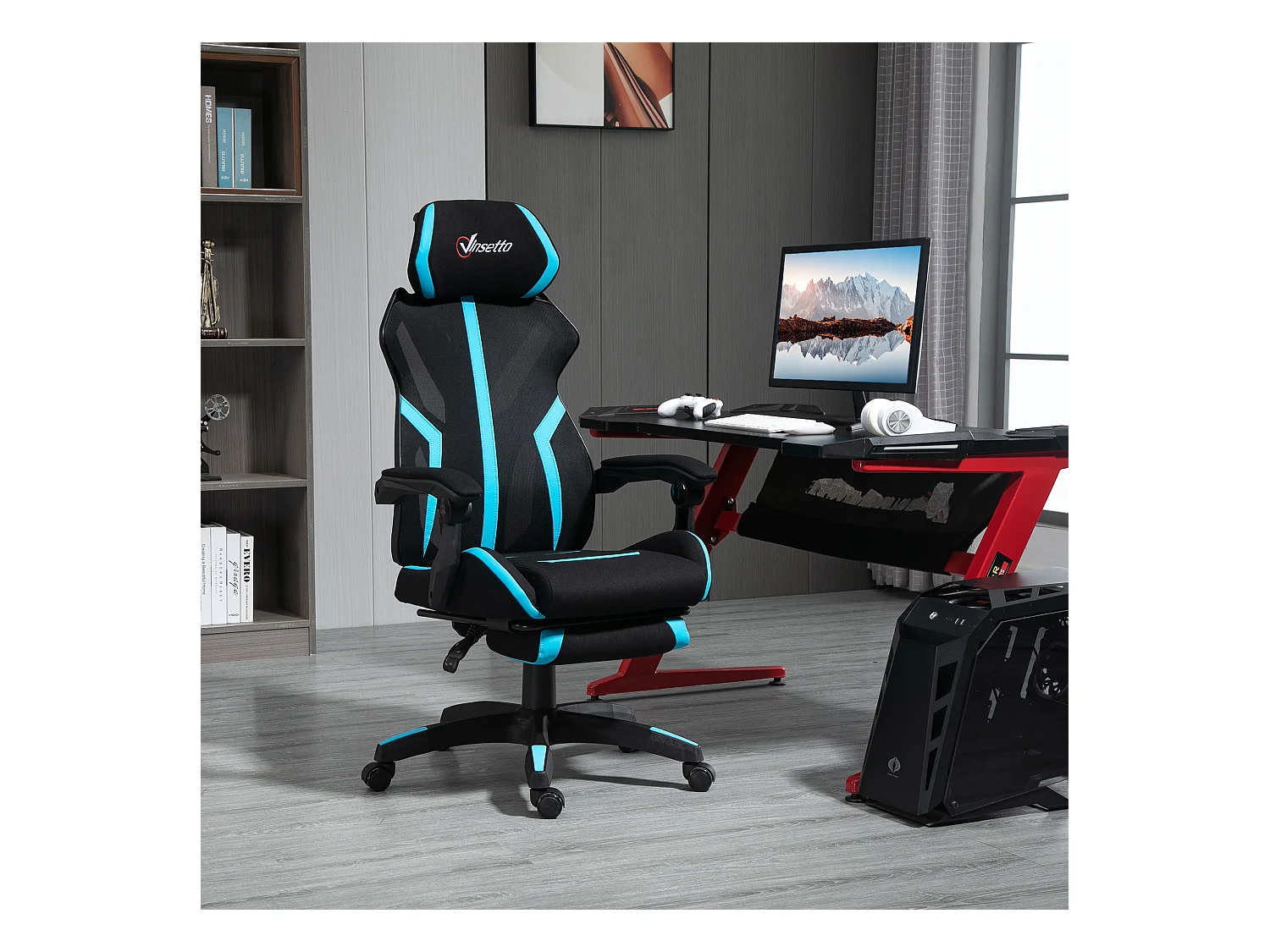 Silla de oficina azul 65x65x129 cm Vinsetto