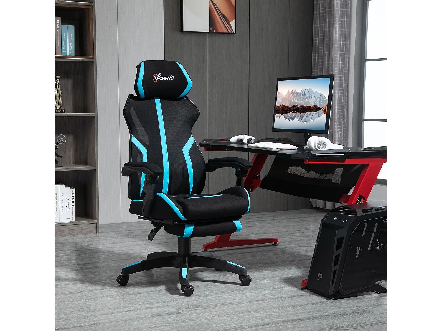 Silla de oficina azul 65x65x129 cm Vinsetto