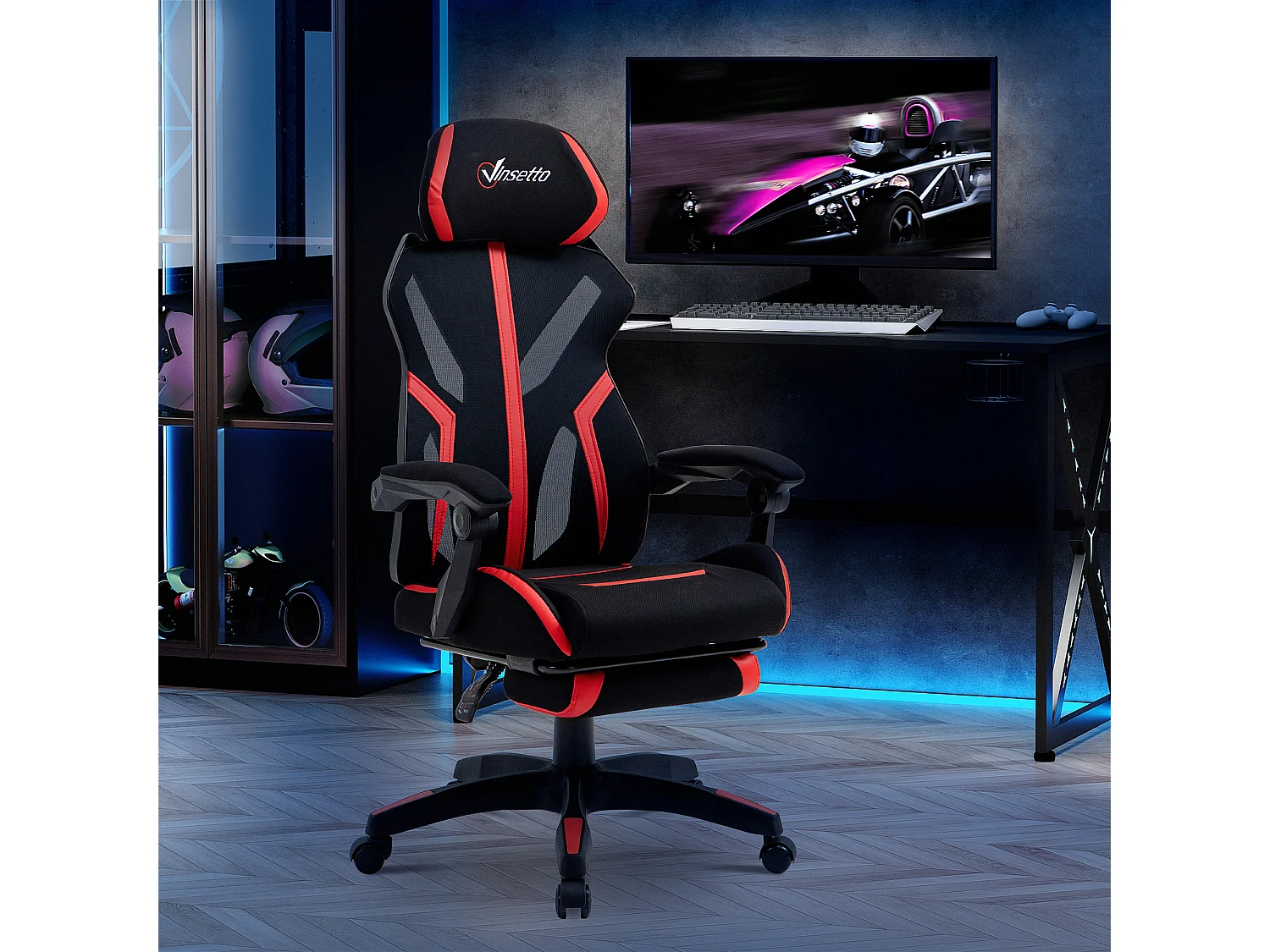 Silla de oficina rojo 65x65x129 cm Vinsetto