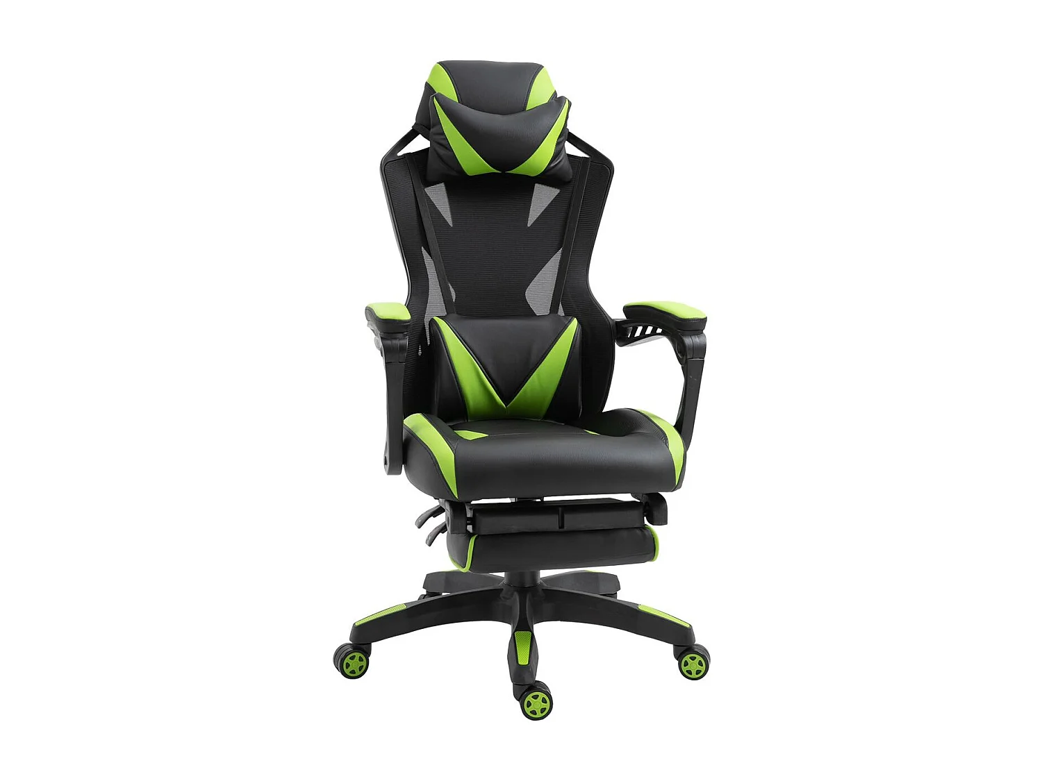 Silla para gaming negro y verde 65x70x125 cm Vinsetto