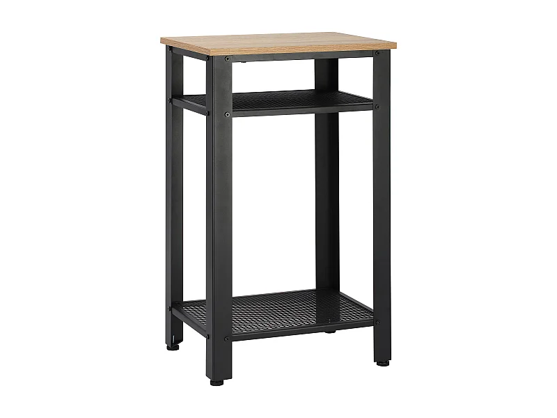 Mesa auxiliar roble y negro 45x35x75 cm HOMCOM