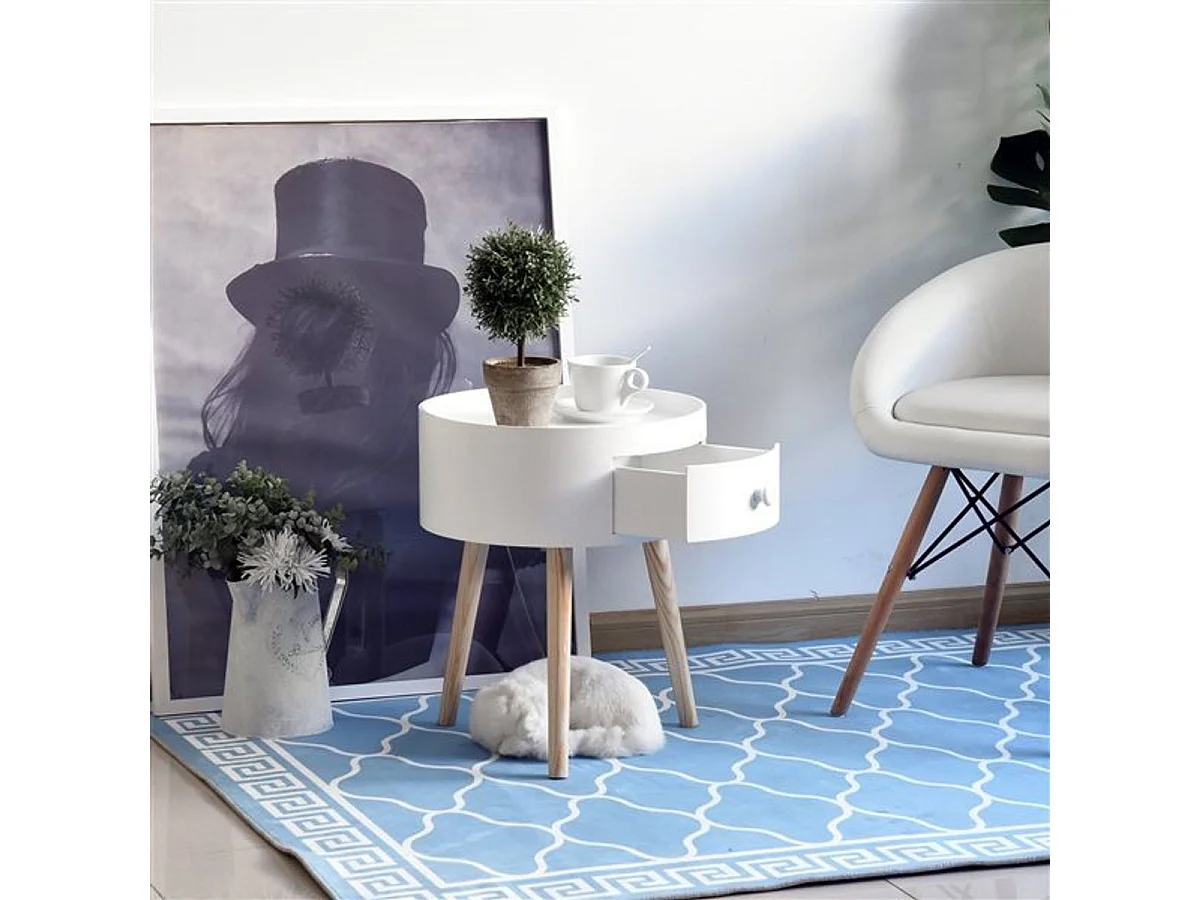 Mesita de noche blanco 38x38x45 cm HOMCOM