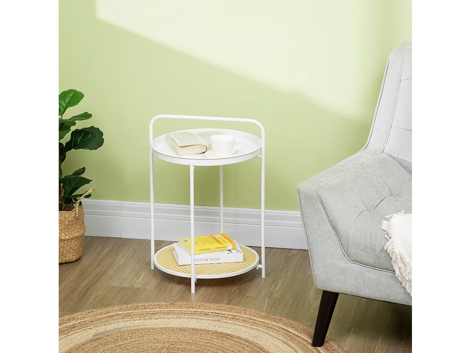 Mesa auxiliar blanco 43.5x42.5x60 cm HOMCOM