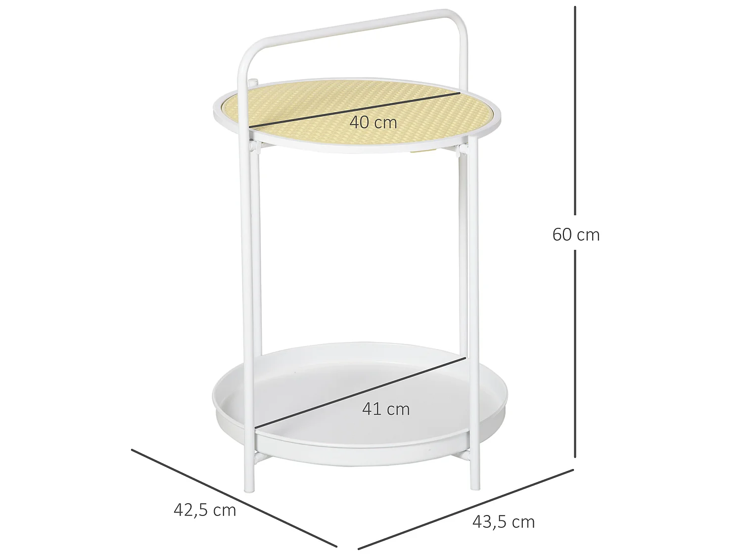 Mesa auxiliar blanco 43.5x42.5x60 cm HOMCOM