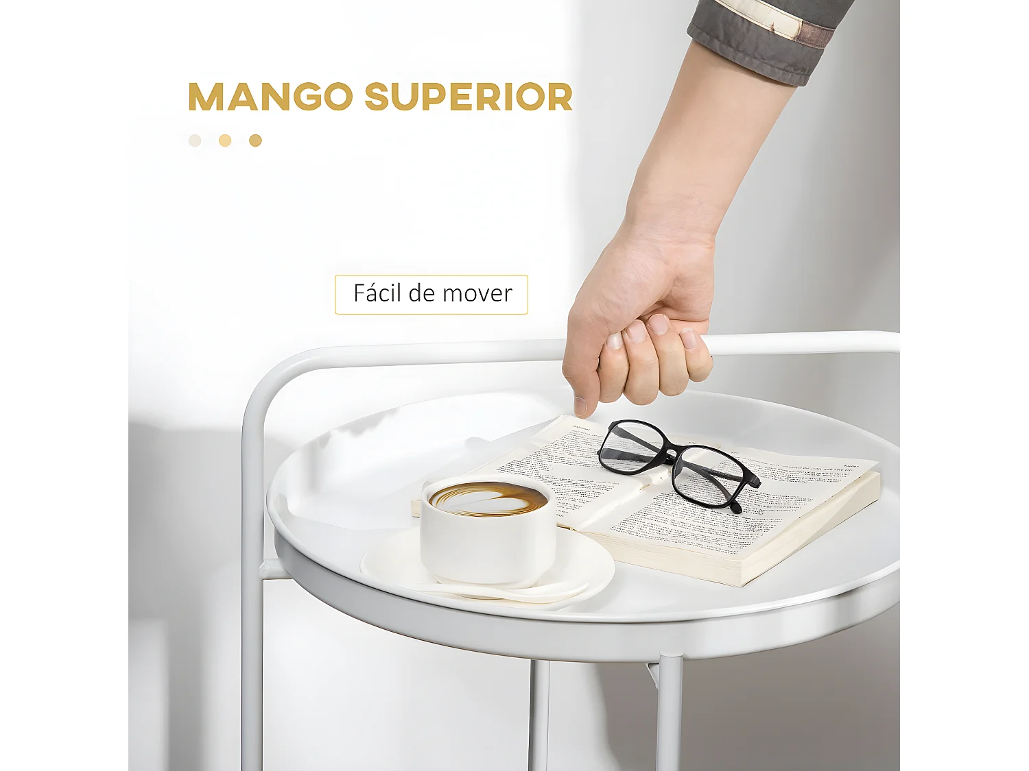 Mesa auxiliar blanco 43.5x42.5x60 cm HOMCOM