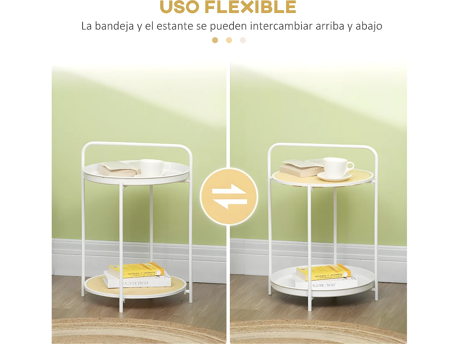 Mesa auxiliar blanco 43.5x42.5x60 cm HOMCOM