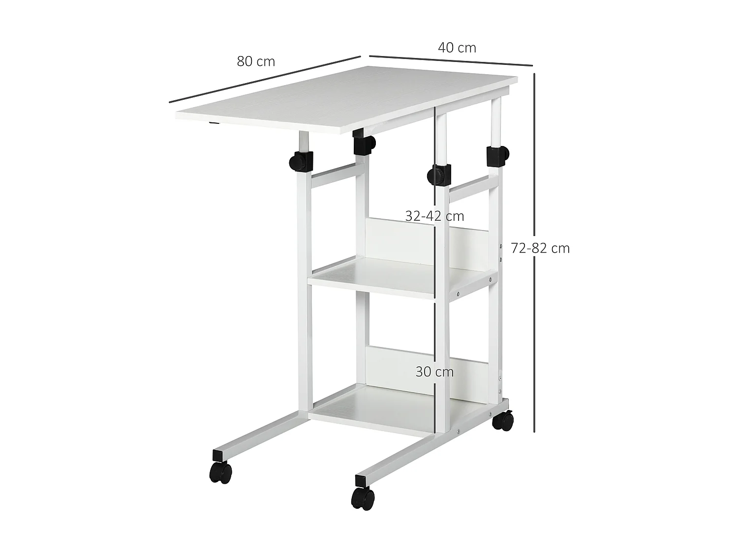 Mesa auxiliar de sofá blanco 80x40x82 cm HOMCOM