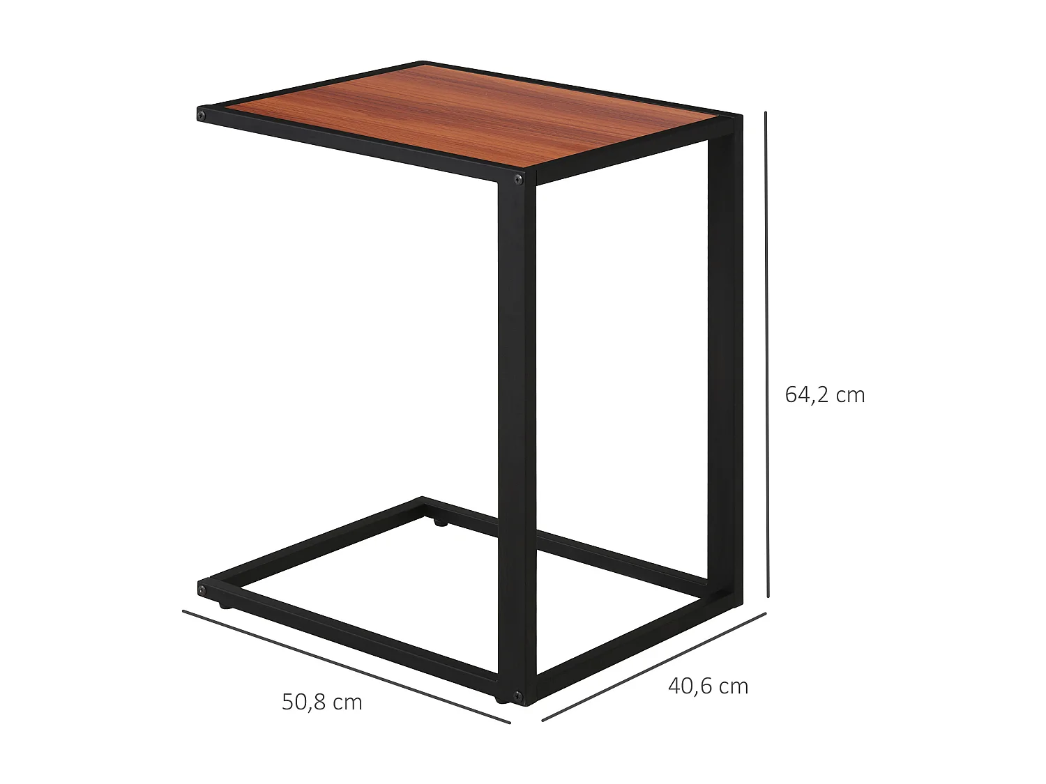 Mesa auxiliar nogal 40.6x50.8x64.2 cm HOMCOM