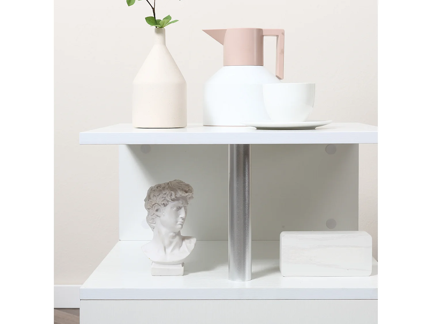 Mesa de centro café blanco 50x50x50 cm HOMCOM