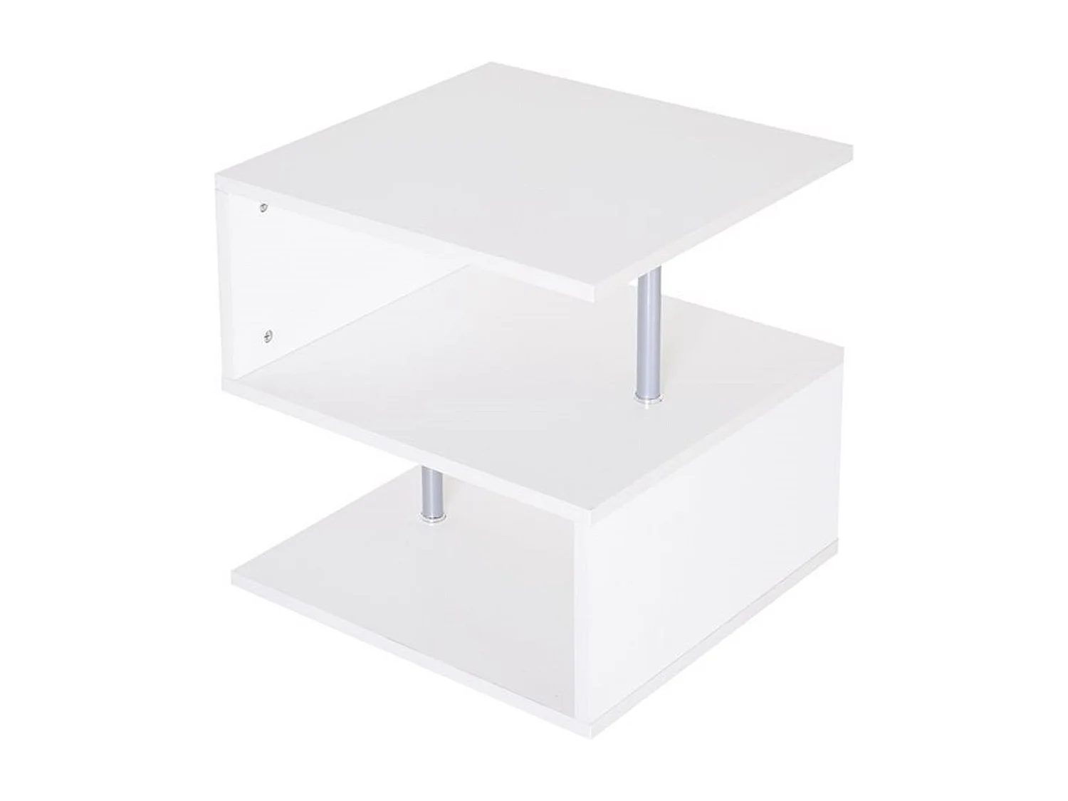 Mesa de centro café blanco 50x50x50 cm HOMCOM