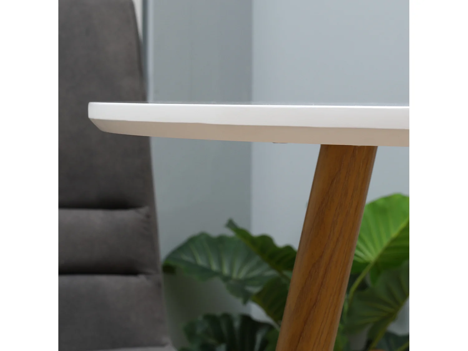 Mesa de comedor blanco y natural 72x72x75 cm HOMCOM