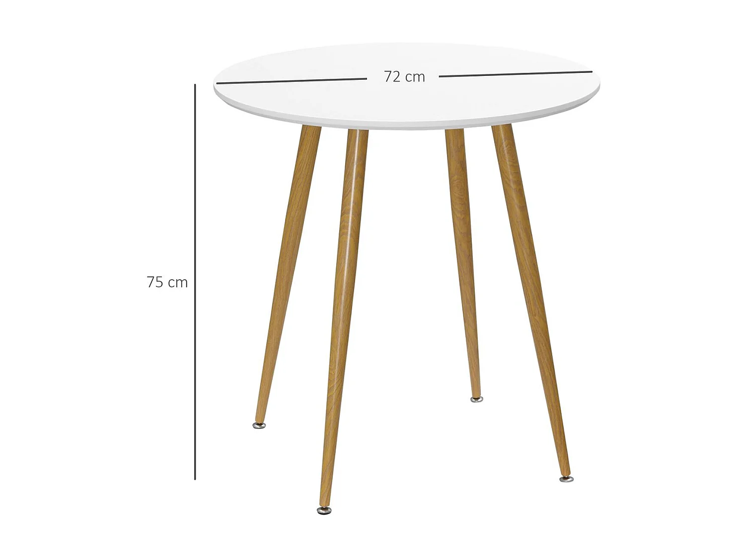 Mesa de comedor blanco y natural 72x72x75 cm HOMCOM