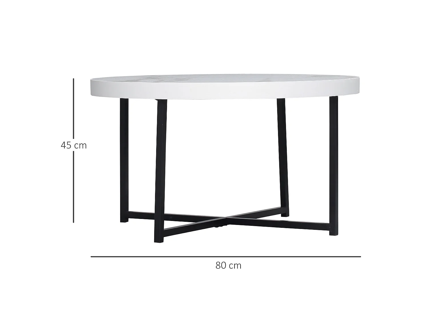 Mesa de centro blanco 80x80x45 cm HOMCOM