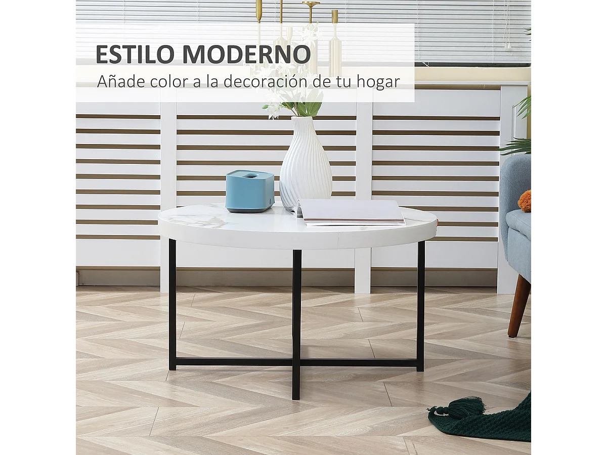 Mesa de centro blanco 80x80x45 cm HOMCOM