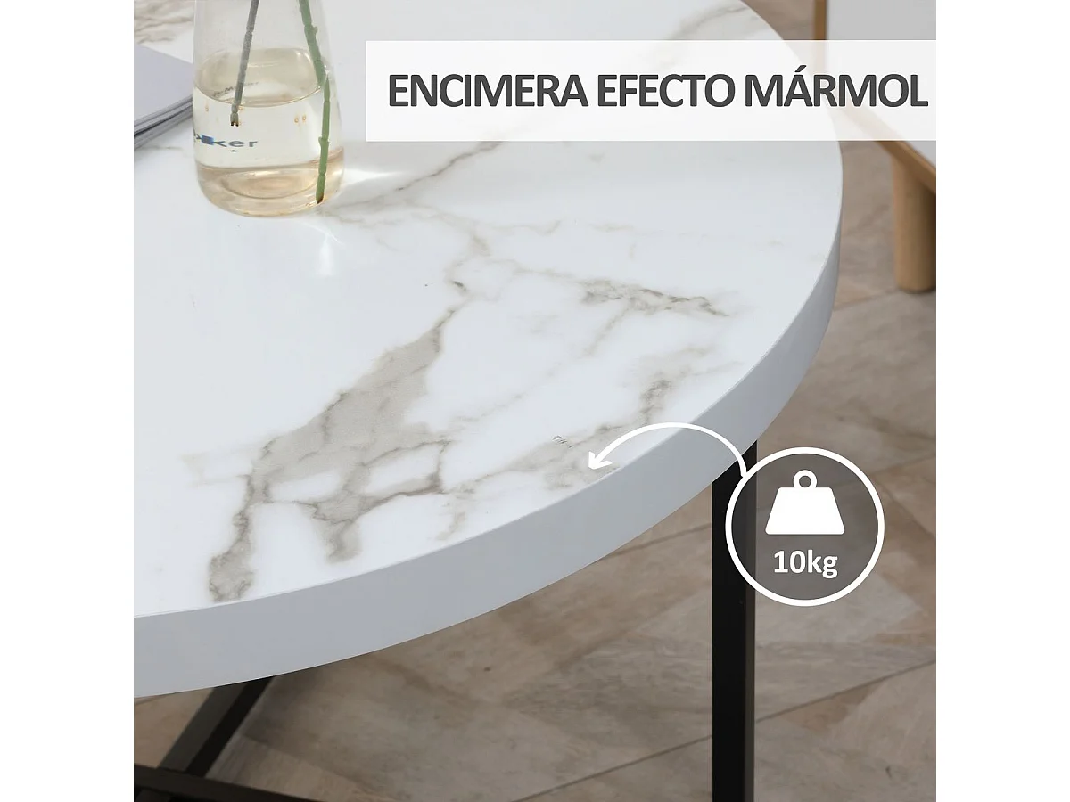 Mesa de centro blanco 80x80x45 cm HOMCOM