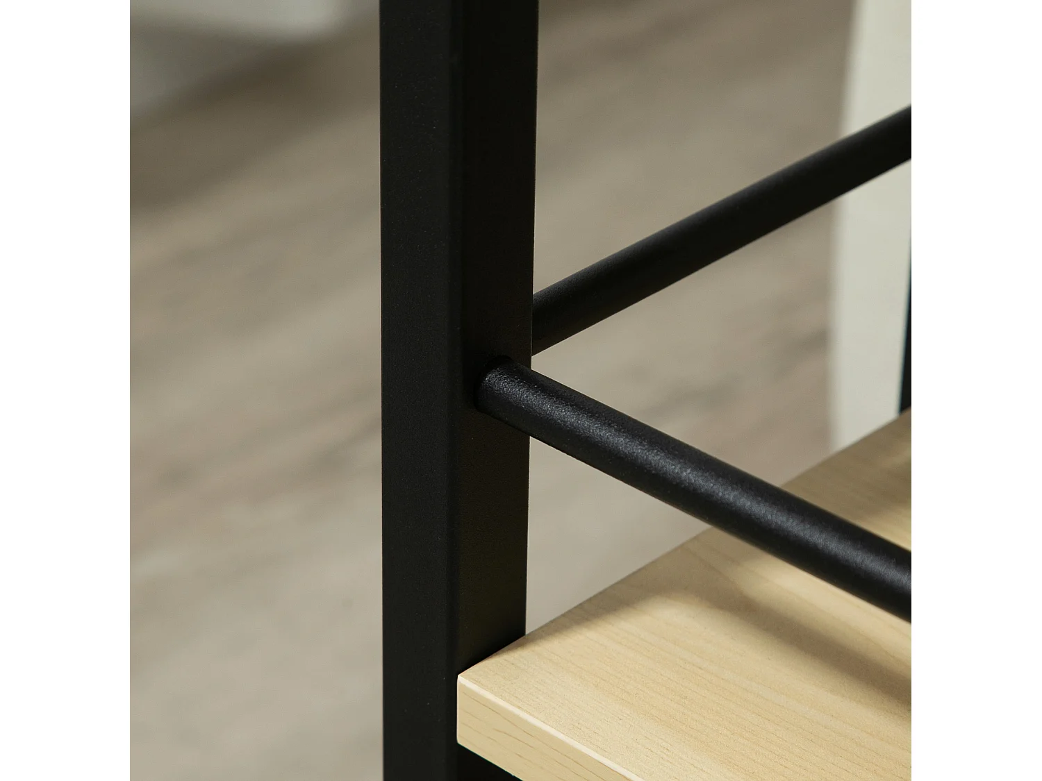 Mesa auxiliar móvil madera natural 60x34.5x64.5 cm HOMCOM