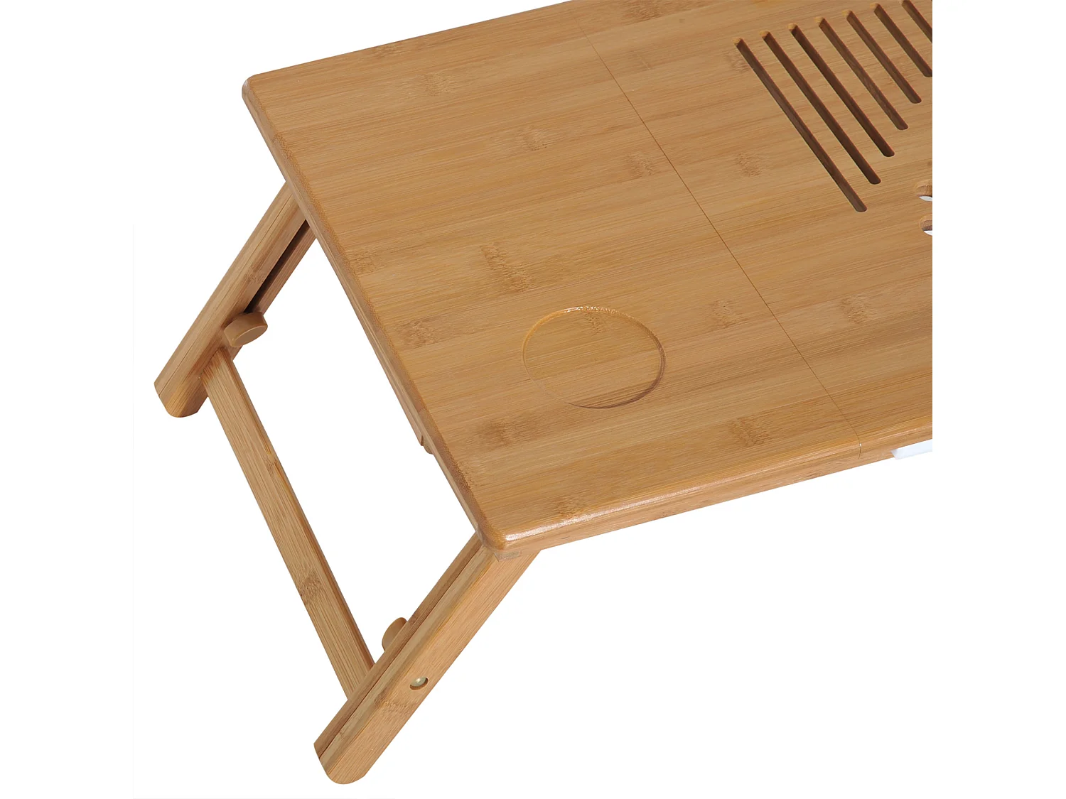 Mesa de ordenador portátil natural bambú 55x35x30 cm HOMCOM
