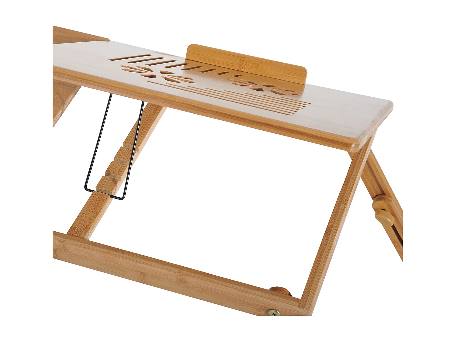 Mesa de ordenador portátil natural bambú 55x35x30 cm HOMCOM