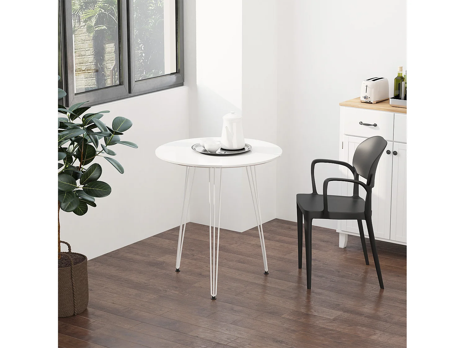 Mesa de comedor blanco ø70x75 cm HOMCOM