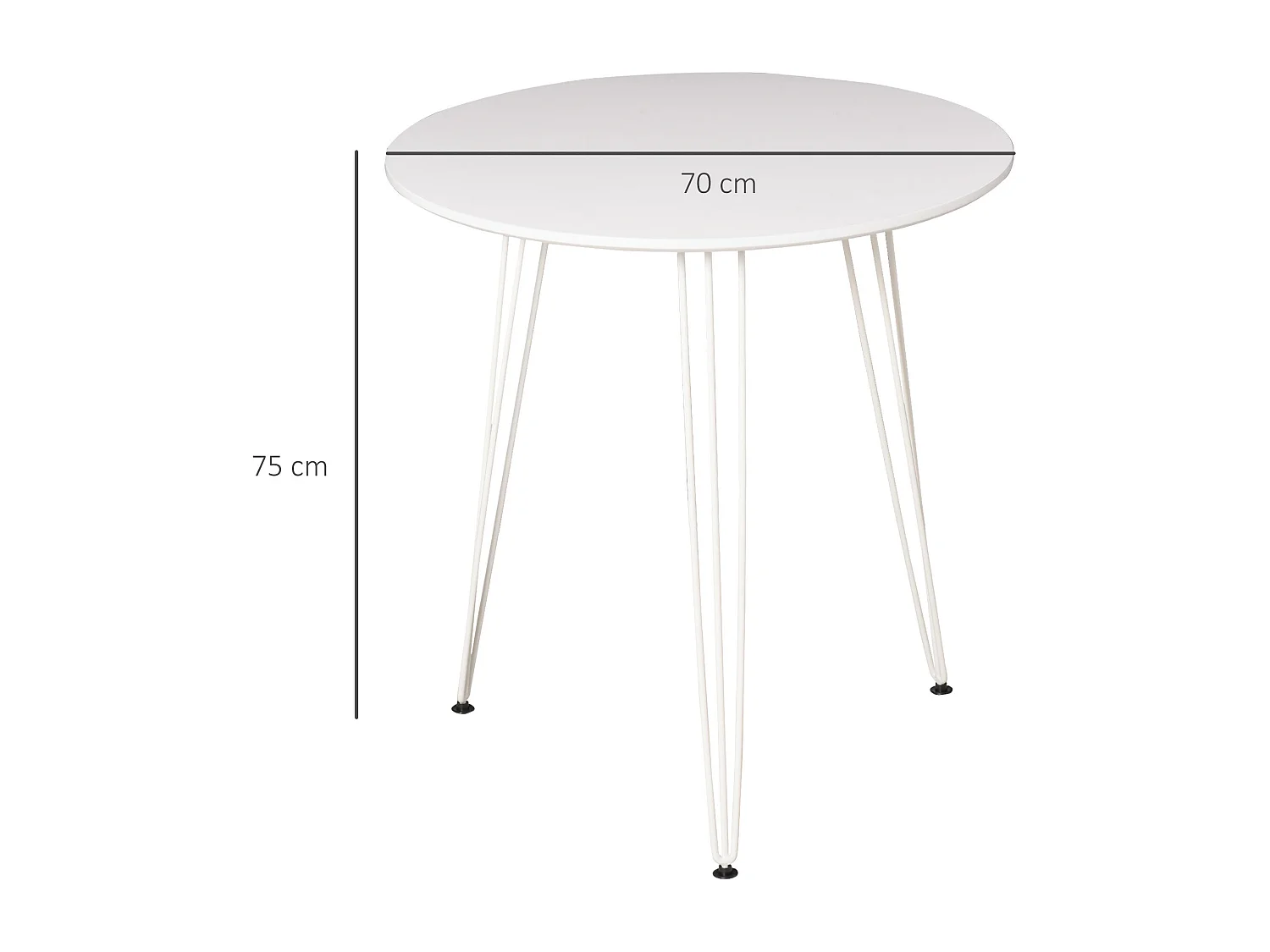 Mesa de comedor blanco ø70x75 cm HOMCOM