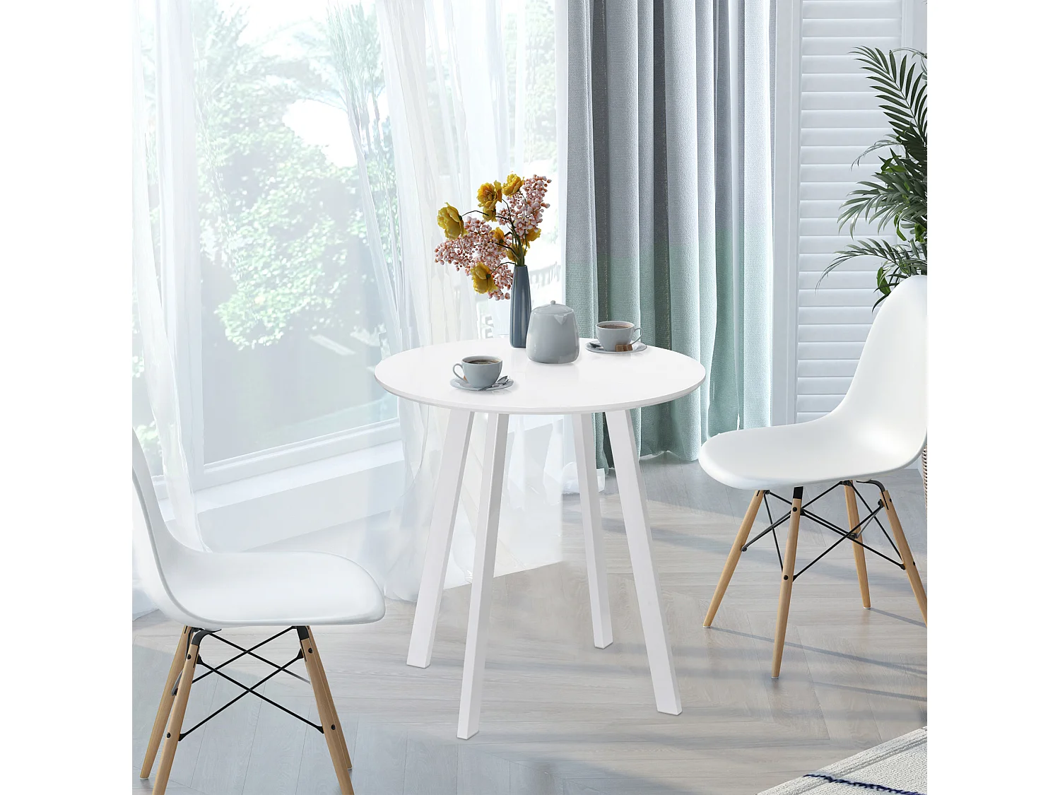 Mesa de comedor blanco 72x72x75 cm HOMCOM