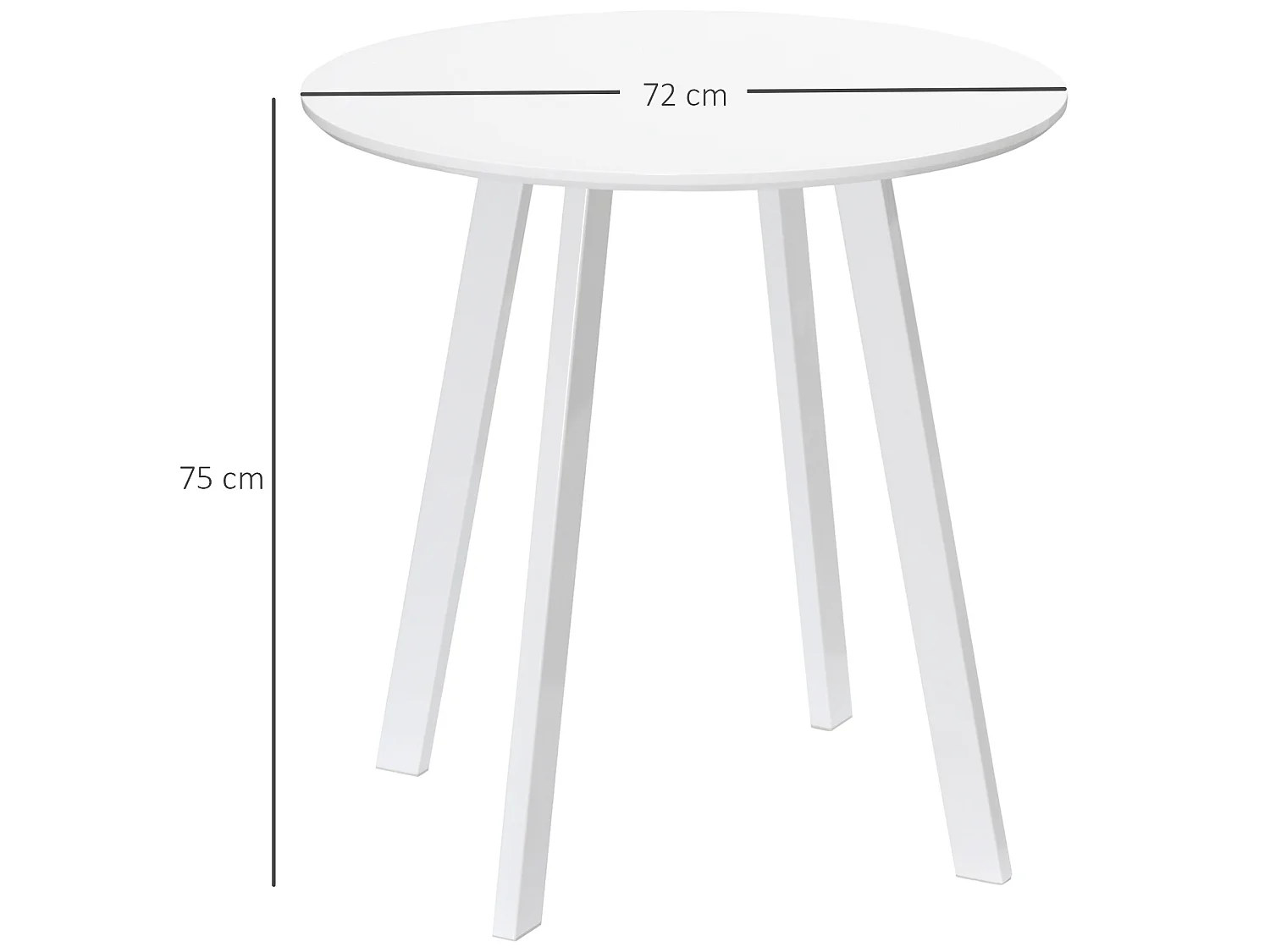 Mesa de comedor blanco 72x72x75 cm HOMCOM