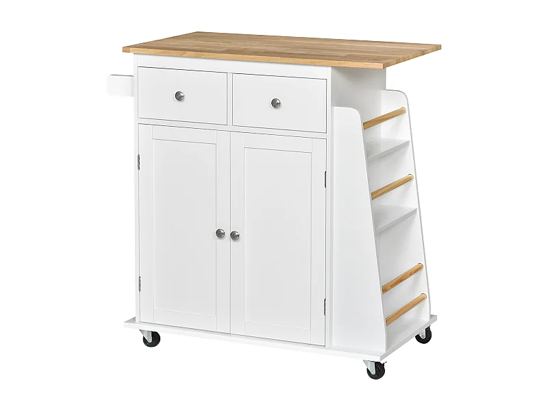 Carro de cocina blanco 89x45x89.5 cm HOMCOM