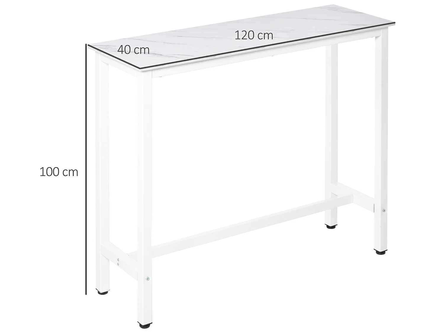 Mesa de bar blanco 120x40x100 cm HOMCOM