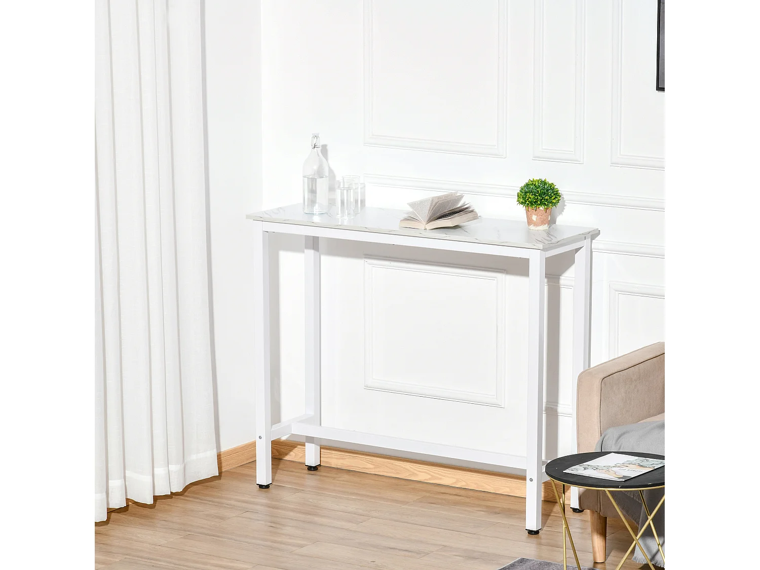 Mesa de bar blanco 120x40x100 cm HOMCOM