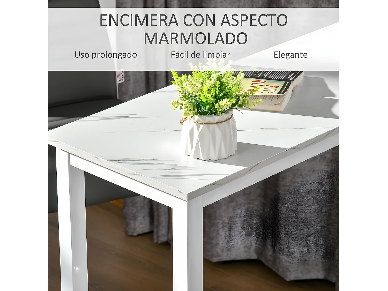 Mesa de bar blanco 120x40x100 cm HOMCOM